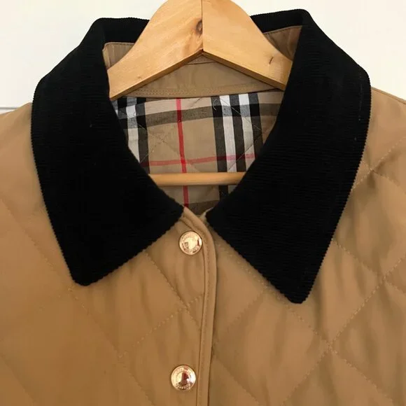 Like New! Quilted Barn Jacket with Corduroy Collar and Plaid Lining | Size XS-S - Picture 2 of 10